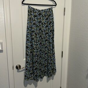 Vintage fabric floral Maxi button down skirt